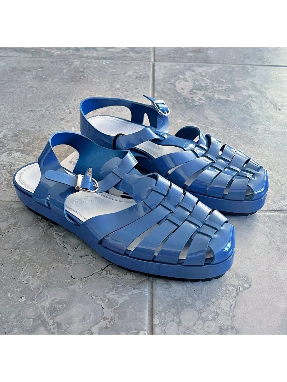 Maison Margiela Men’s Fisherman Pastel Blue Sandals Made in Italy, Size 43, NEW